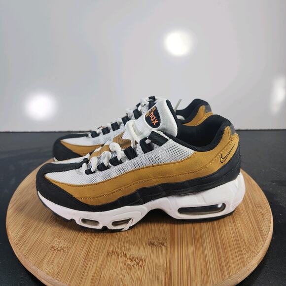 Sz 4.5Youth Fit 6 Women's Nike Air Max 95 011109 White Brown Suede Casual Shoes - Picture 9 of 11